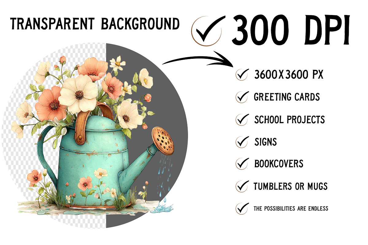 Spring Watering Clipart, an Illustration by Craft Nest (Photo 2 of 12)