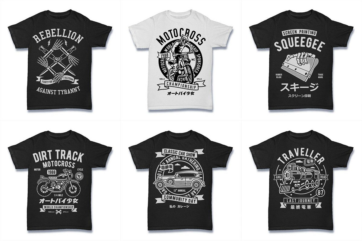 100 Vector Tshirt Designs ( B/W ), an Illustration by roach_graphic (Photo 18 of 20)