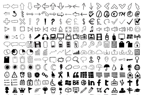 Imperfect Hand Drawn Icon Set