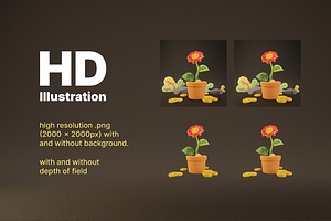 3D Growing Business Illustration - 2