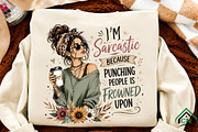 Sarcastic Woman Coffee PNG, a Seasonal Illustration by Craft Nest (Thumbnail 2 of 5)