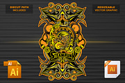 STEAMPUNK TSHIRT ILLUSTRATION, an Illustration by 7divine (Thumbnail 2 of 5)