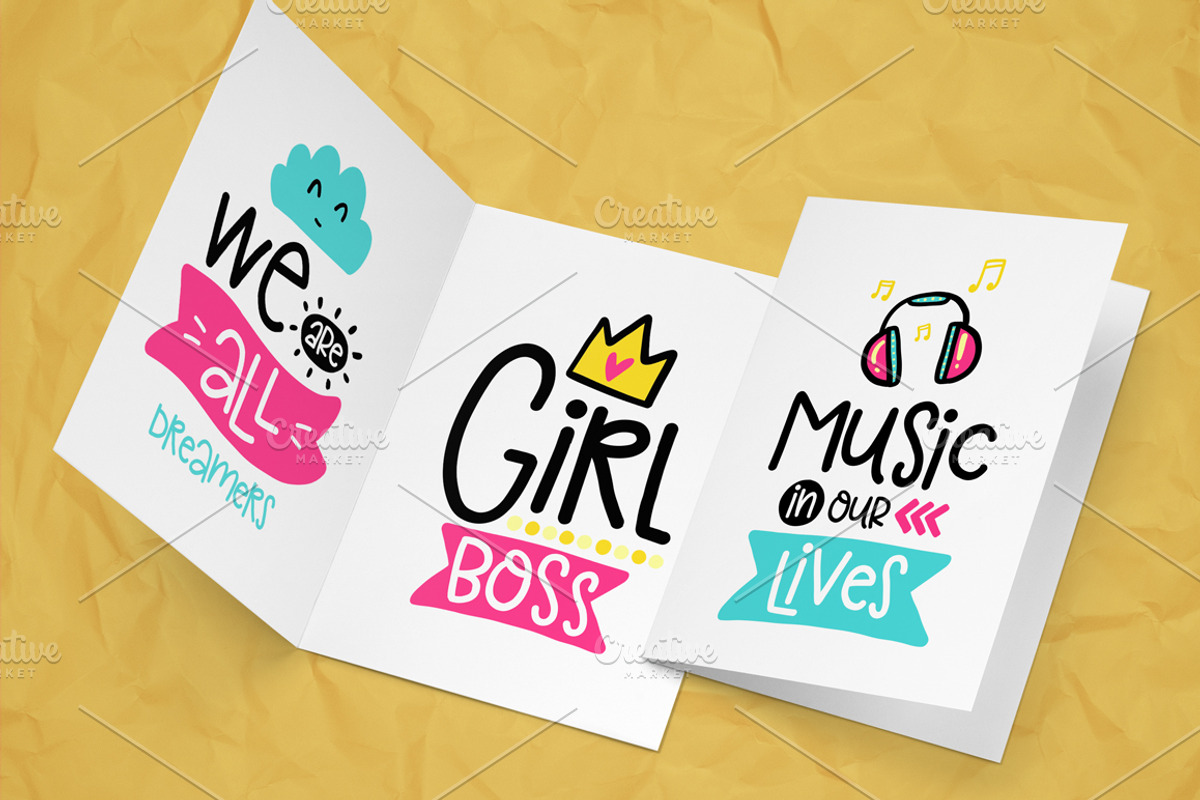 30 Funny Lettering Cards Collection!, a Card Template by Velliniki (Photo 5 of 5)