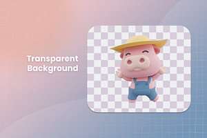 3D Cute Pig Illustration