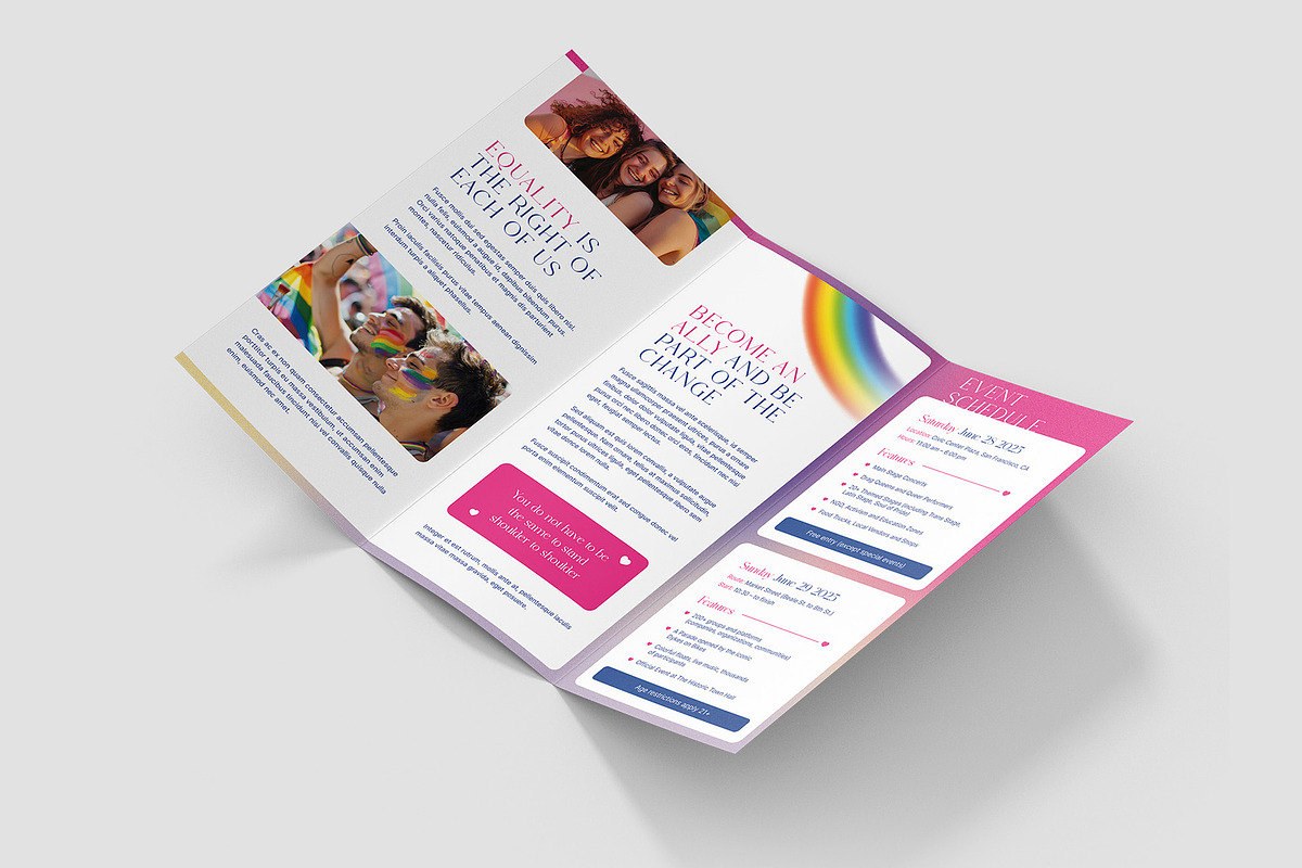 LGBT Brochure Trifold Canva Template, a Brochure Template by artbart (Photo 4 of 9)