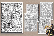 Merry Christmas Coloring Pages A4, a Texture Illustration by RabbitAndPencil (Thumbnail 5 of 6)