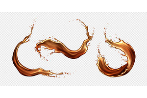 Cola splash with dynamic swirls and, a Food Illustration by art PVP - market