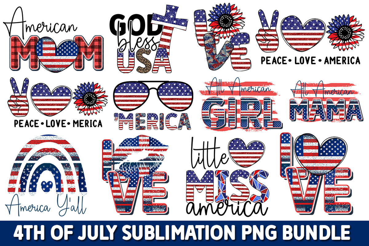 4th of July Sublimation PNG Bundle, an Illustration by Fokira (Photo 1 of 16)