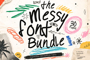 Messy Font Bundle - 30 Human Fonts, a Handwritten Font by HipFonts (Thumbnail 1 of 12)