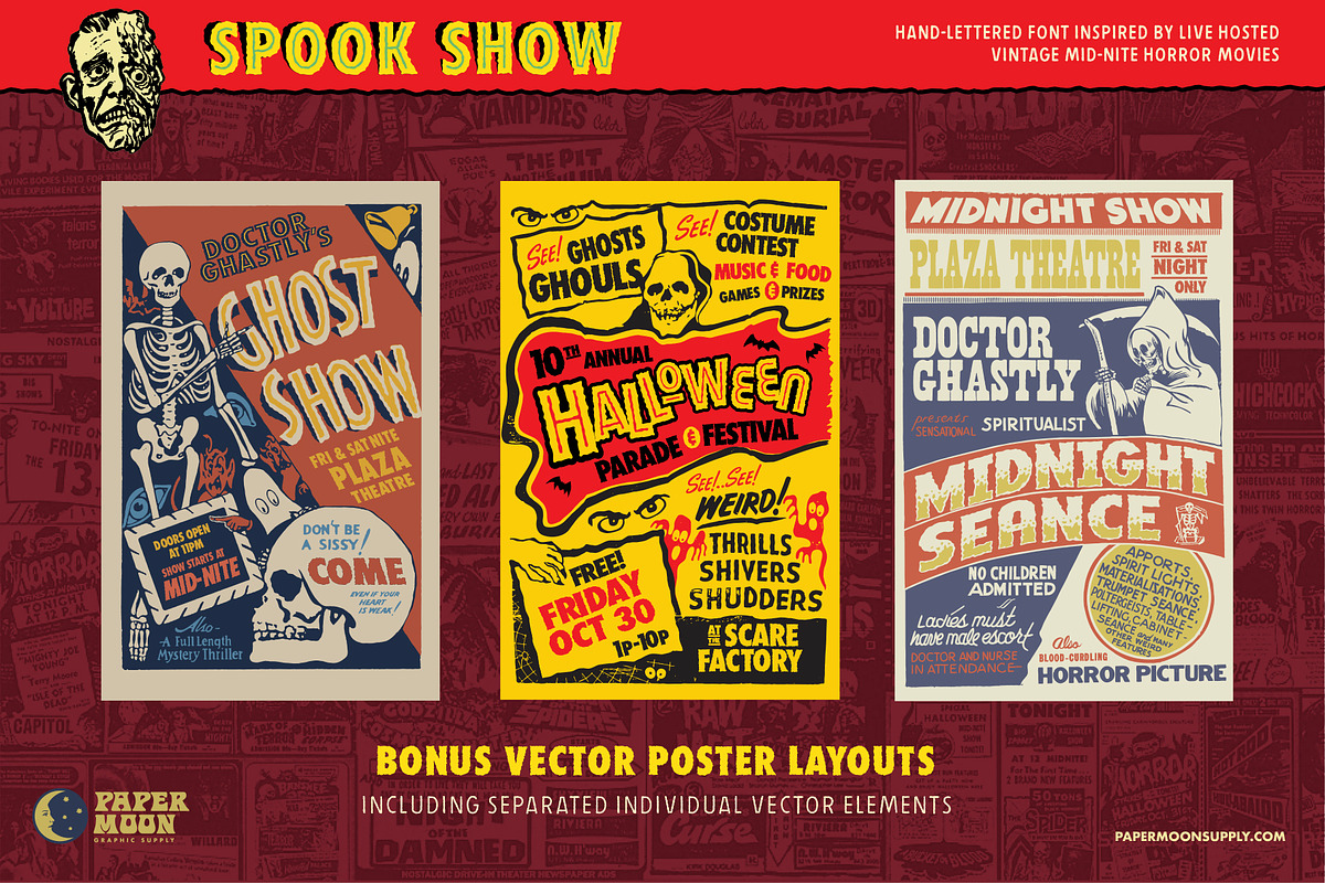 Spook Show Poster Font & Art Bundle, a Font by Paper Moon Graphic Supply (Photo 9 of 15)