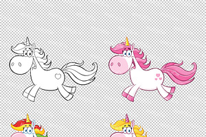 Unicorn Cartoon Mascot Character 1