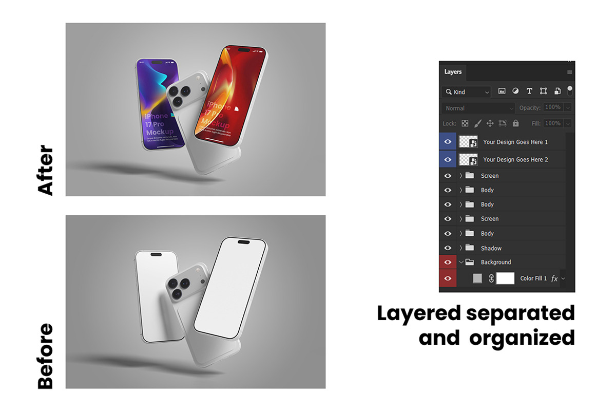 Floating iPhone 17 Pro Mockup, an iPhone Mockup by My Code Std (Photo 6 of 6)