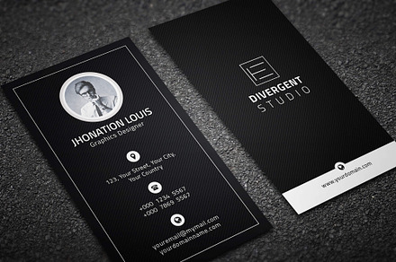 R E T R O Personal Business Card, a Business Card Template by Divergent Studio