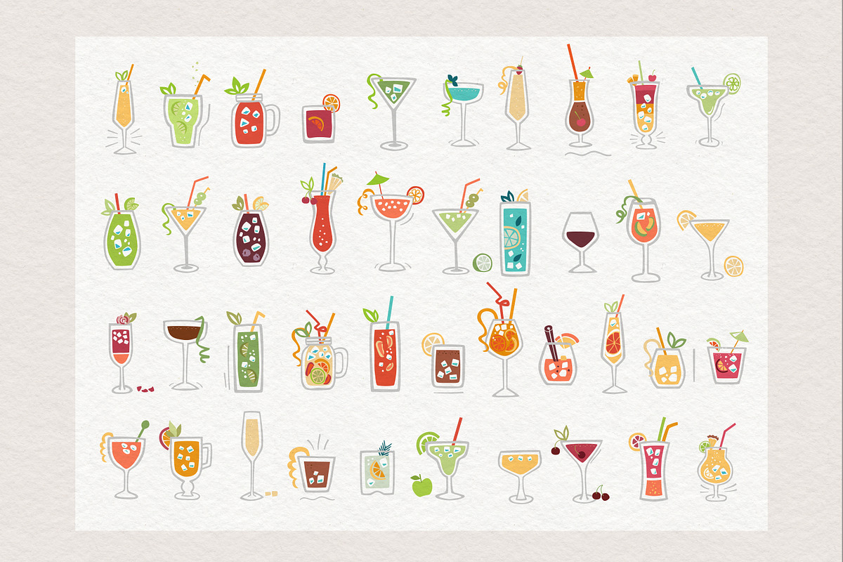 Cocktails Cute Drinks Collection, a Decorative Illustration by Naty Art (Photo 10 of 12)