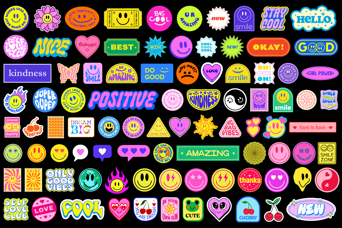 POSITIVE STICKERS PACK, an Object Graphic by craftlove (Photo 4 of 9)