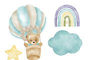Baby Boy Watercolor clipart, an Animal Illustration by Natalya_Mona_Art (Thumbnail 2 of 10)