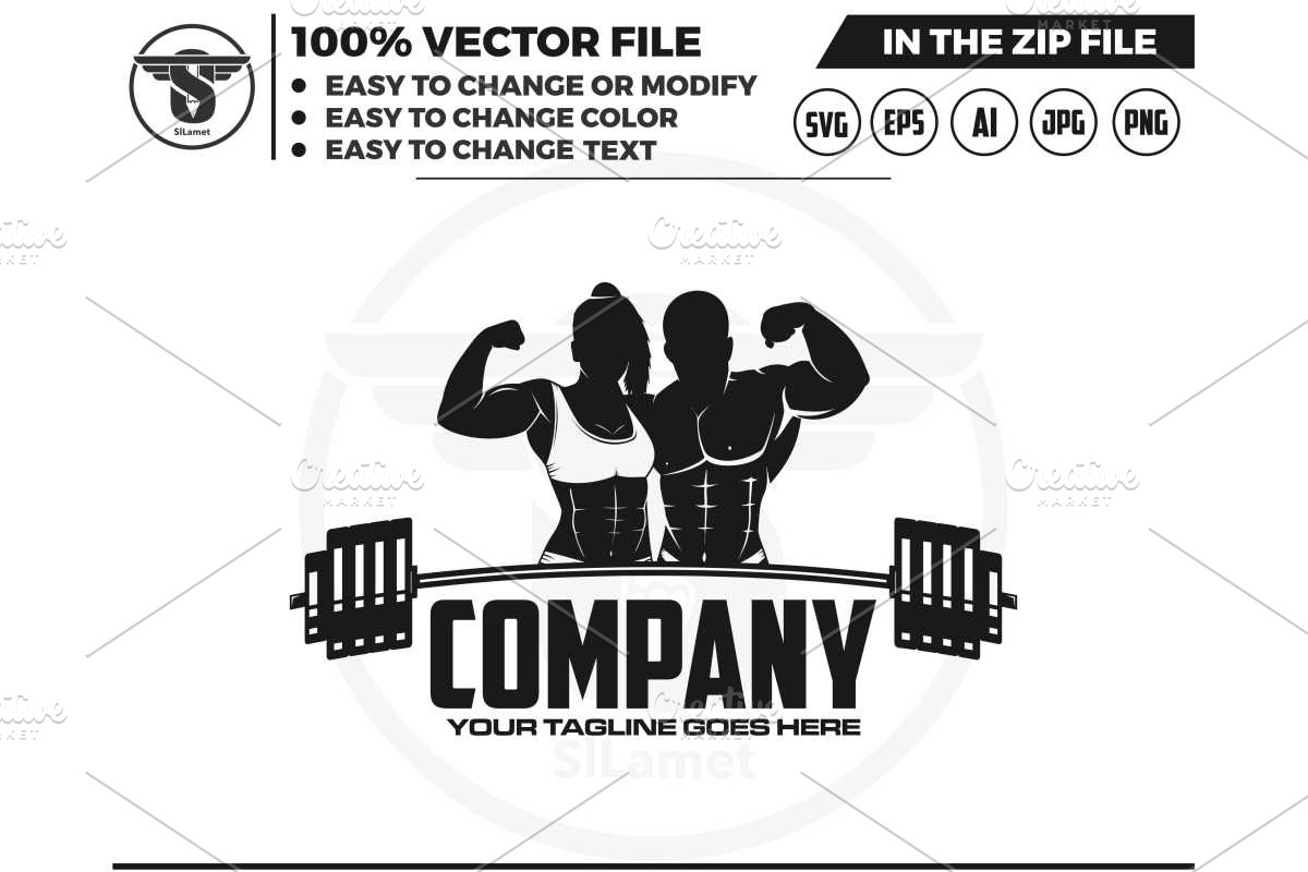 man and woman Fitness Gym logo, a Branding & Logo Template by slLametDesigns (Photo 2 of 3)