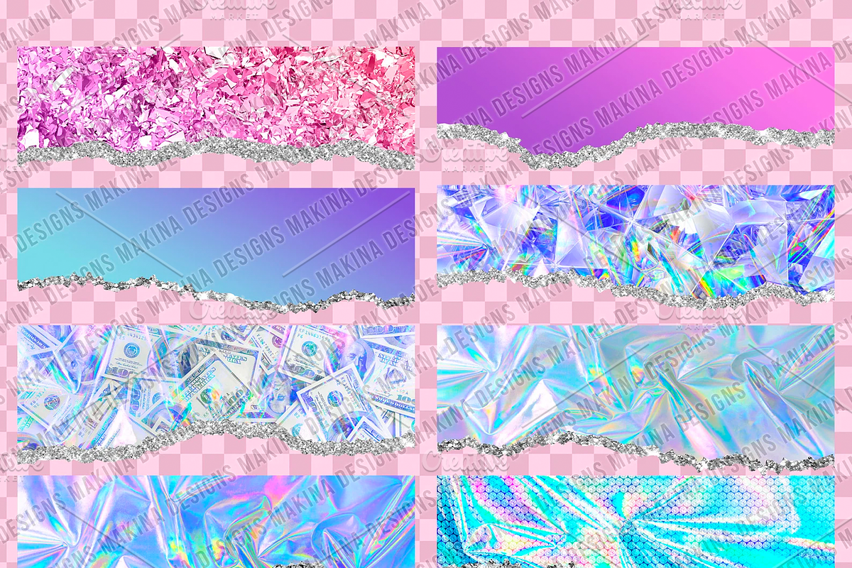 Holographic Glam Ripped Edges., an Object Graphic by Makina Designs (Photo 2 of 2)