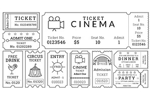 Ticket Templates Pack, an Object Illustration by Creative Stall