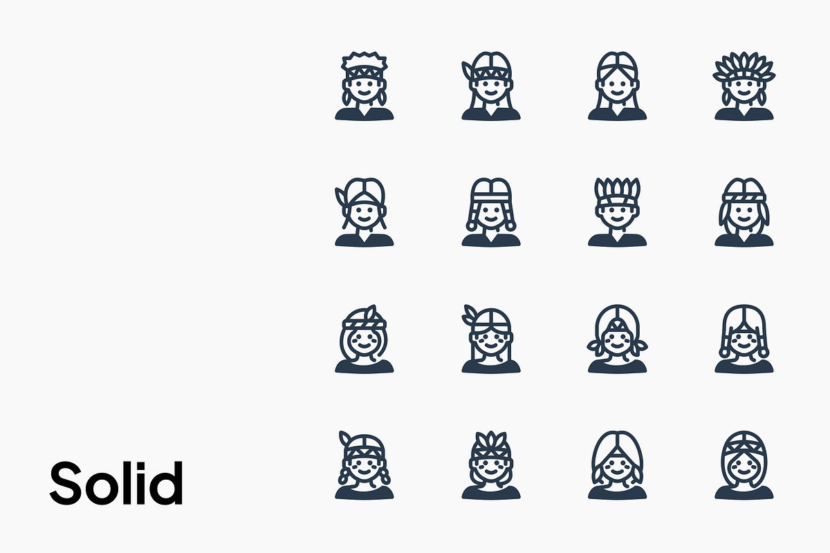 Native American People Icon Set, a Duotone Icon by Eklip Studio (Photo 4 of 4)