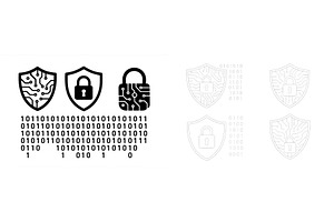 Digital security symbols, a Technology Illustration by ZinetroN