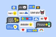 Messages with cute emoji set, an Illustration by Good Studio (Thumbnail 1 of 4)