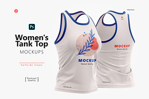 Women's Tank Top Mockups, Half Side