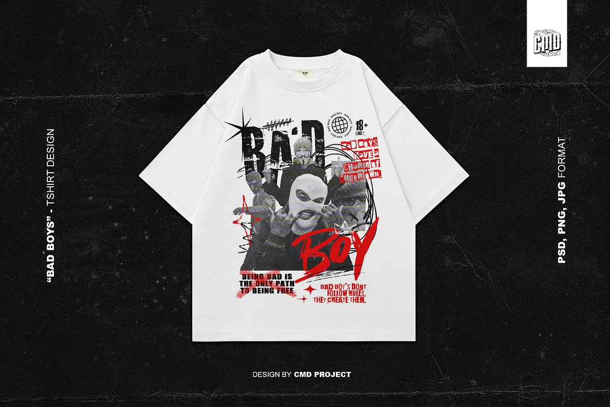 Bad Boys Streetwear T-Shirt Design, an Object Graphic by Cmd Project (Photo 1 of 9)