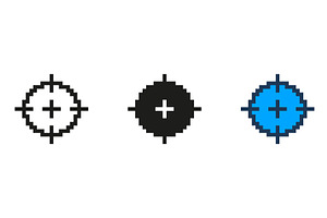 Pixelated Target Icon Set, an Object Illustration by Gentle Studio