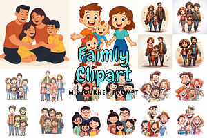 Prompt Faimly Clipart, a Decorative Illustration by Creative design