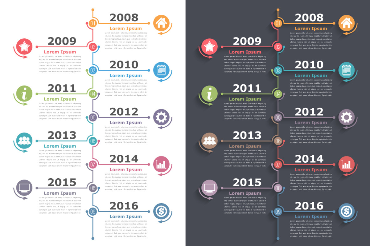 Timelines Infographics - Bundle 2, a Graphic by PixMarket (Photo 2 of 5)