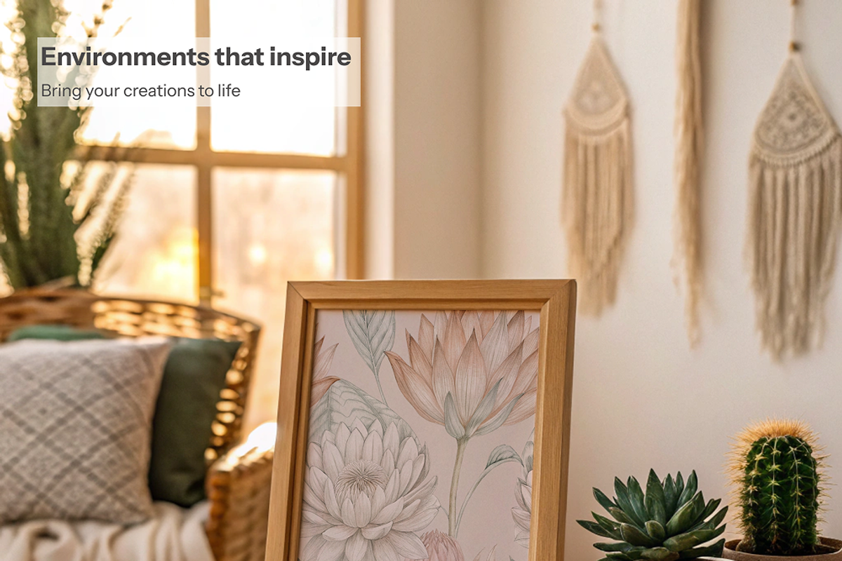 Natural Sunlight 8 Boho PSD Frames, an Advertising Mockup by Mock It Up (Photo 5 of 6)