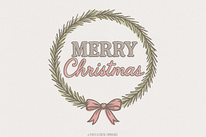 Merry Christmas Wreath PNG, Holiday, an Illustration by SharpMarketplace