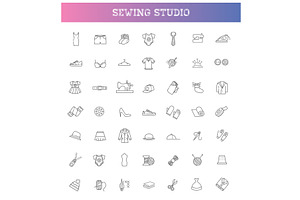 Tailor icons set, an Outline Icon by Tettygreen