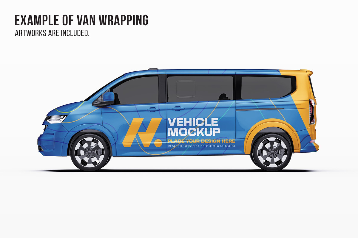Realistic 2025 Passenger Van Mockup
