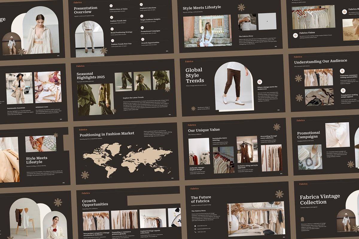 Fabrica – Vintage Fashion PowerPoint, a Presentation Template by SLAB! Design (Photo 5 of 6)