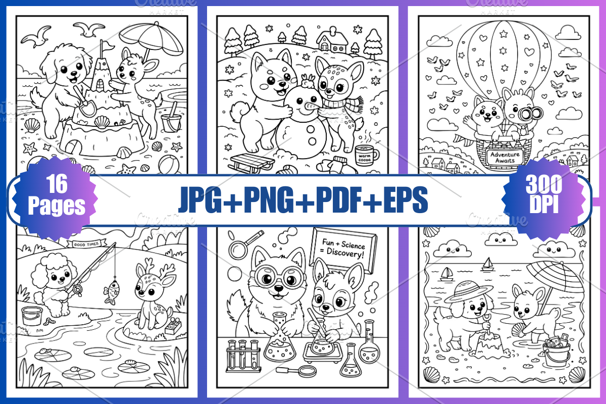 Little Friends Coloring Pages, an Animal Illustration by Coco Bloom (Photo 2 of 3)