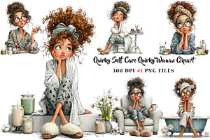 Quirky Self Care Quirky Woman, a Seasonal Illustration by CreationArt