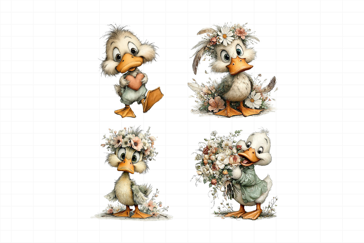 Whimsical Mother's Day Duck Clipart, an Illustration by Daily.Designs (Photo 7 of 7)