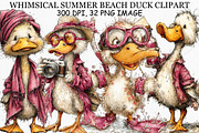 Whimsical Summer Beach Duck Clipart, an Illustration by Canvas Craft (Thumbnail 1 of 7)