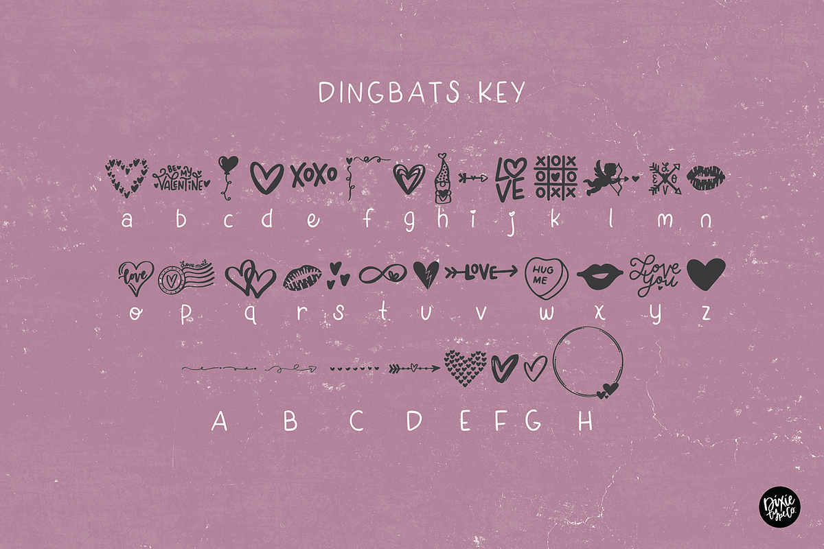 Valentine's Day Dingbats, a Symbol Font by Blush Font Co. (Photo 4 of 6)