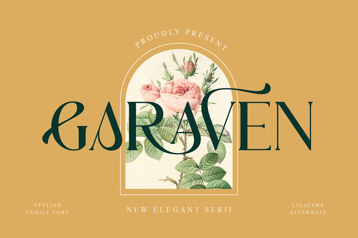 GARAVEN, a Serif Font by Muflieart (Photo 1 of 8)