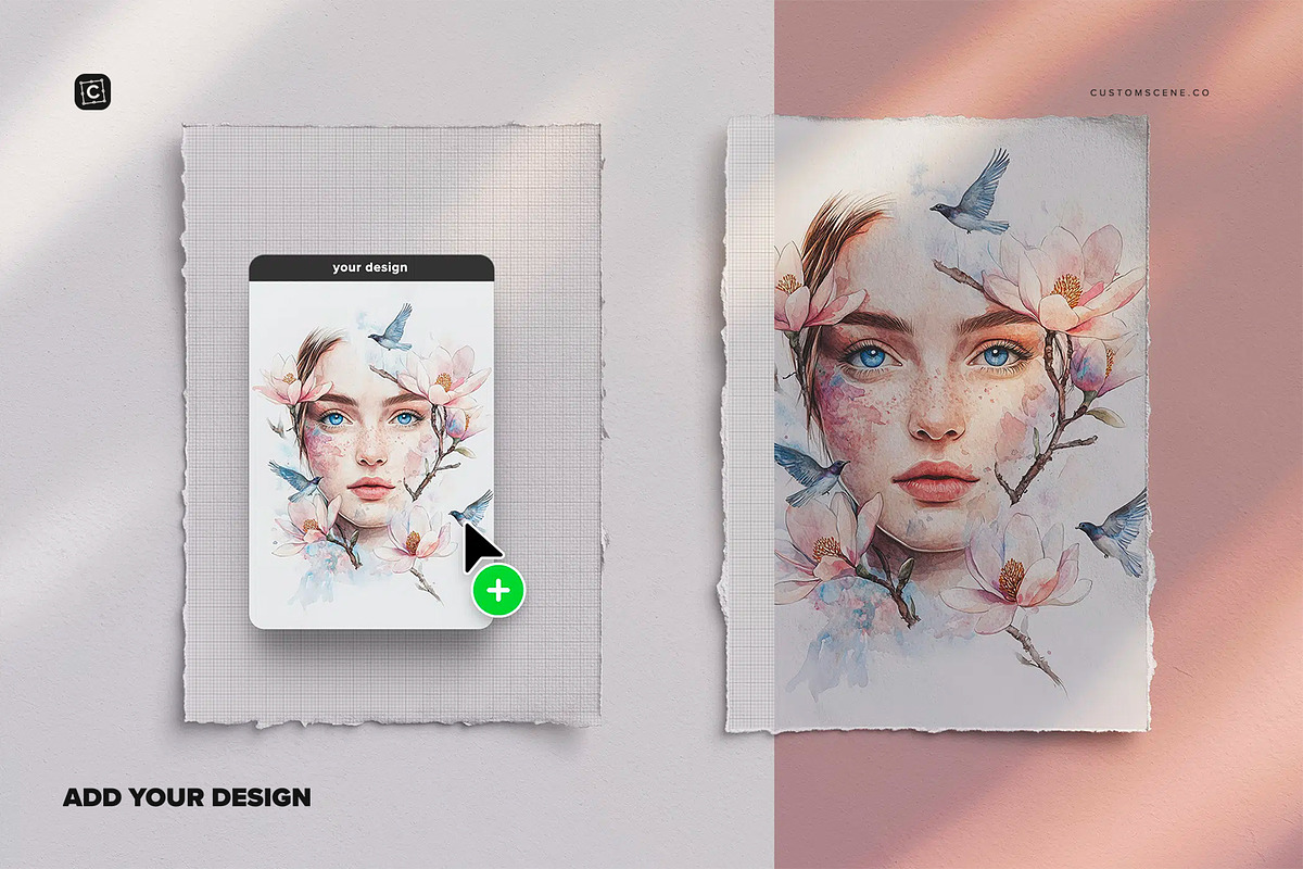 Two A4 Deckled Edge Paper Mockup, a Product Mockup by Custom Scene (Photo 5 of 10)