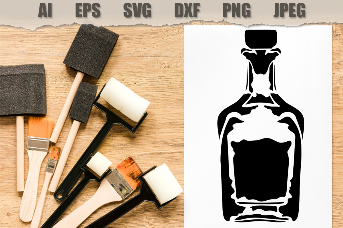 Stencils Bottles of alcohol, a Food Illustration by MARYCRAFTIRIA (Photo 4 of 4)