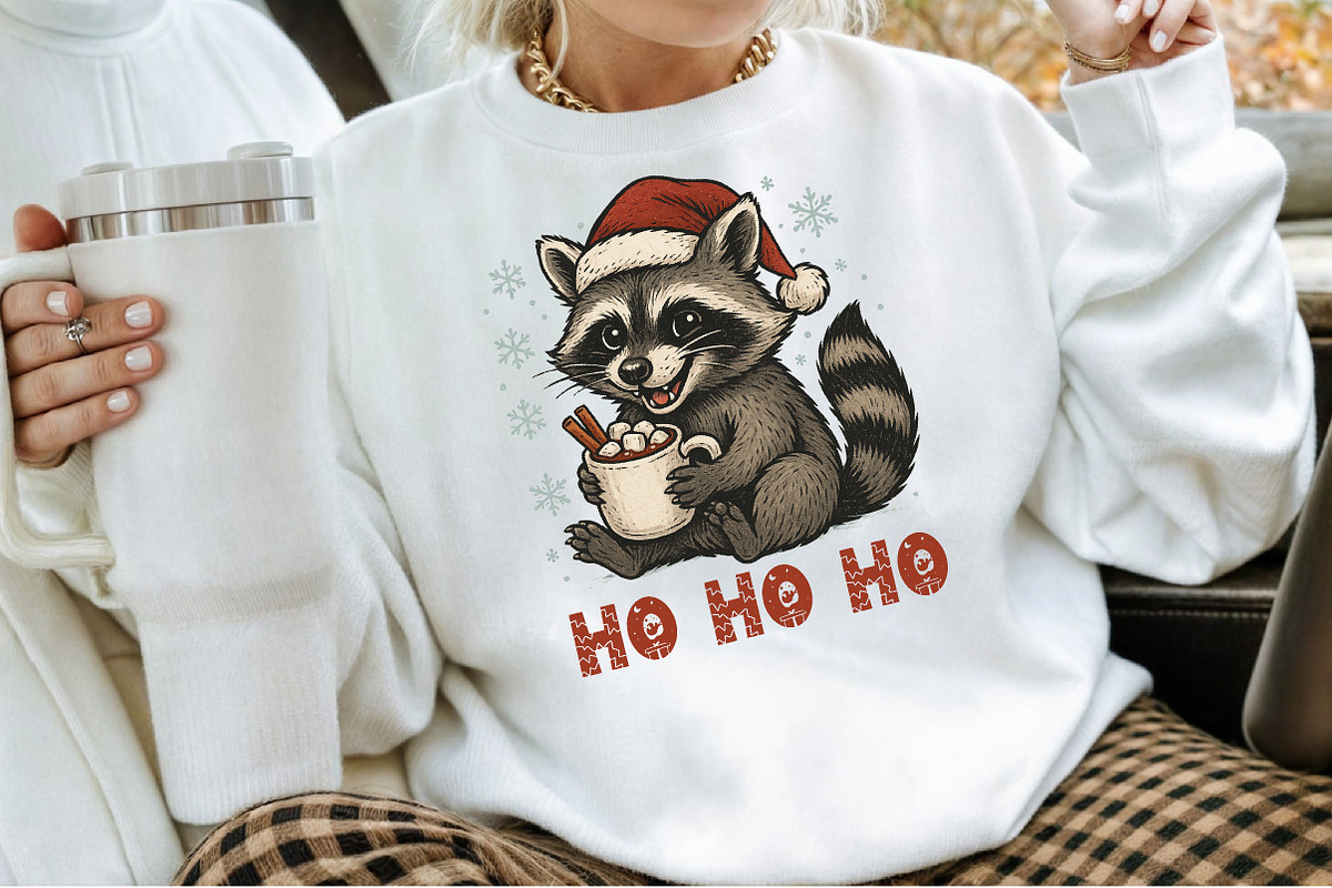 Ho Ho Ho Raccoon Png, Christmas Racc, an Illustration by Sublimation Artist (Photo 6 of 9)