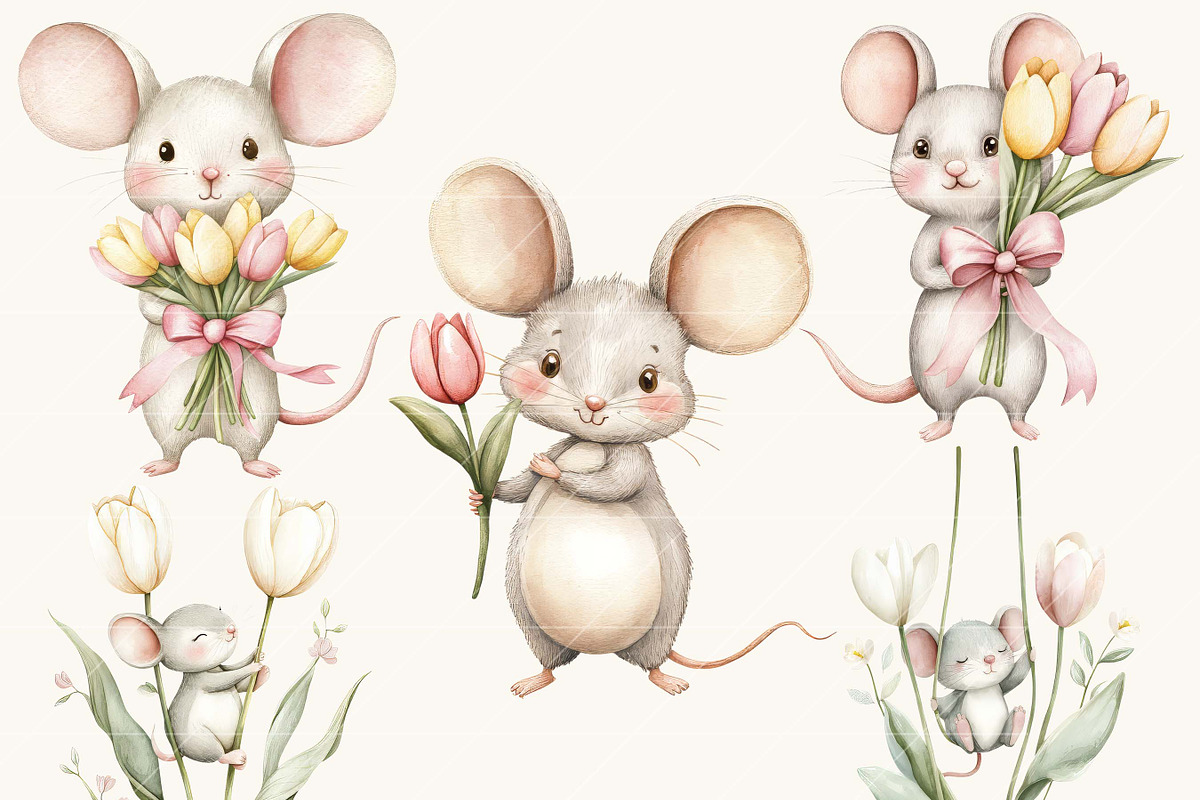 Watercolor Tulip Field Clipart, a Healthcare Illustration by SparkyDesignsUS (Photo 5 of 9)