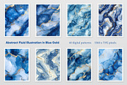 Abstract Fluid Illustration in Blue, a Decorative Illustration by Housui Patterns (Thumbnail 2 of 9)