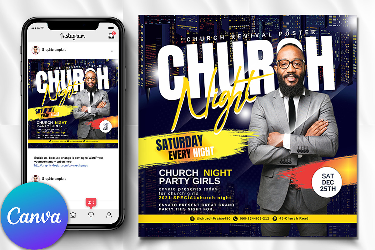 Church Flyer, Canva Flyer, a Social Media Template by Business Flyers (Photo 1 of 2)