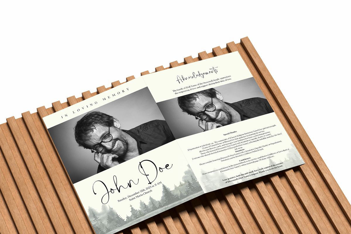 Funeral Program Template Set I Canva, an Invitation Template by The Social Stuff (Photo 4 of 10)