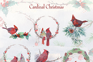 Cardinal Christmas Watercolor